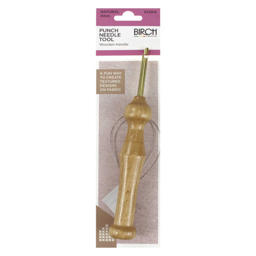 Birch Punch Needle Tool 4mm with wooden handle